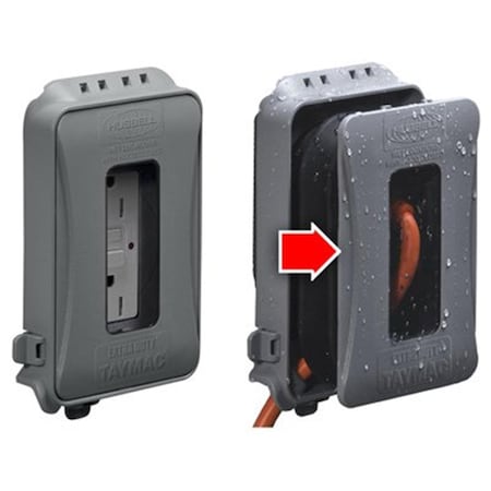 Boombox Outlet Cover 1 Gang ExpandableGray BO699906